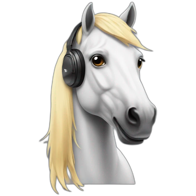 Horse with headphones emoji