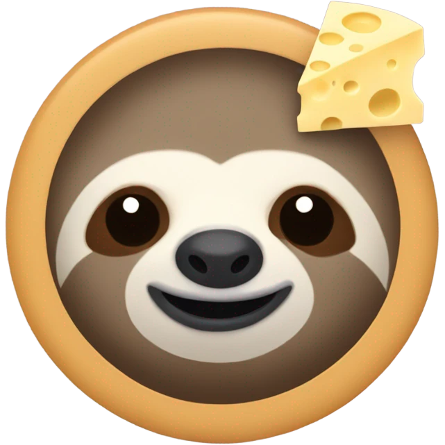 Sloth with a cheese wheel emoji