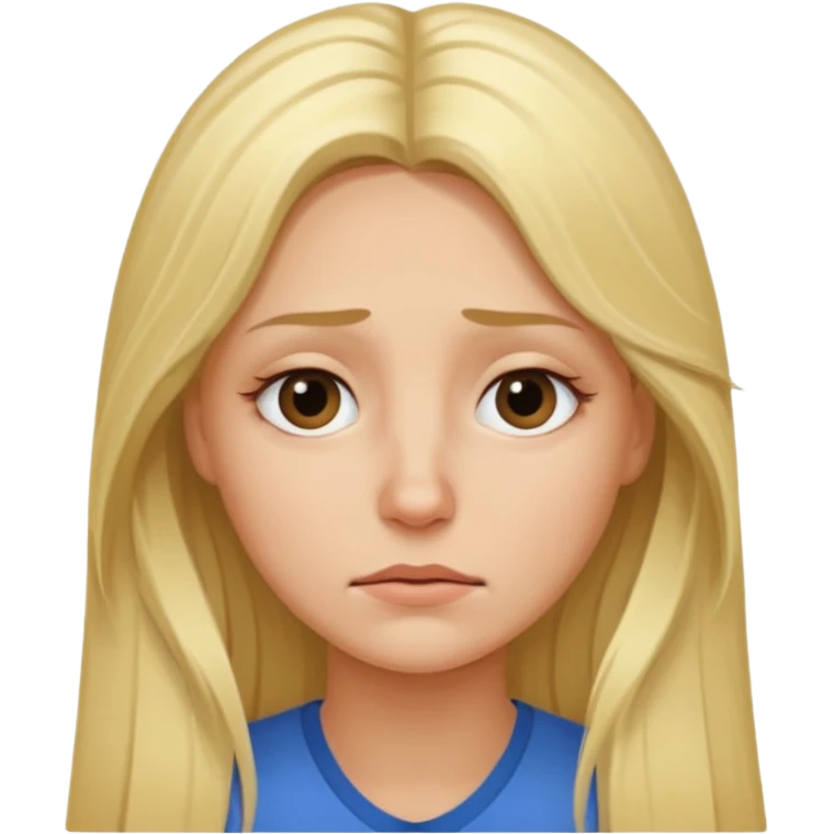 tired blond woman with long hair emoji