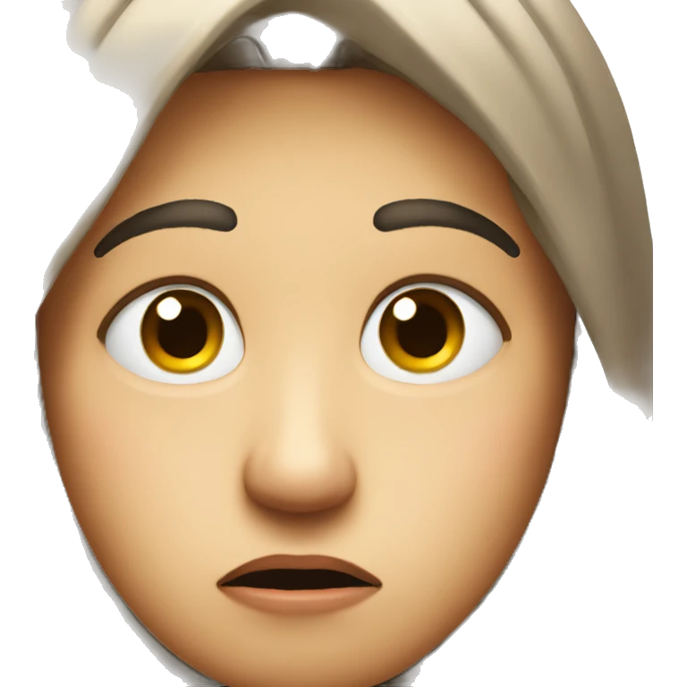 A disgusted face with side eye emoji