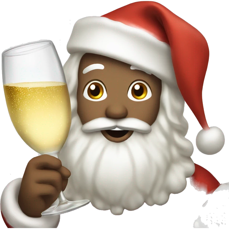 Santa whit champagne  emoji