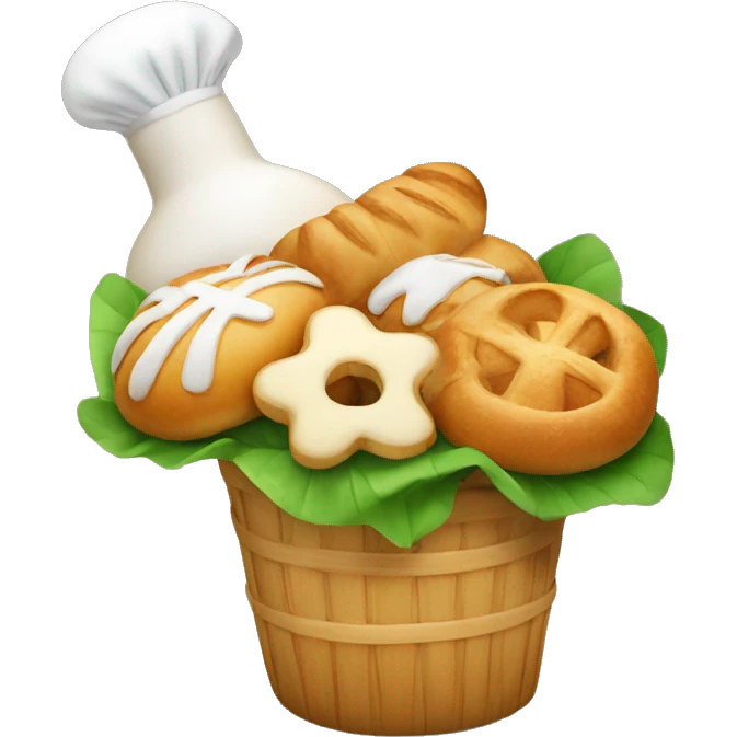 buket with bakery emoji