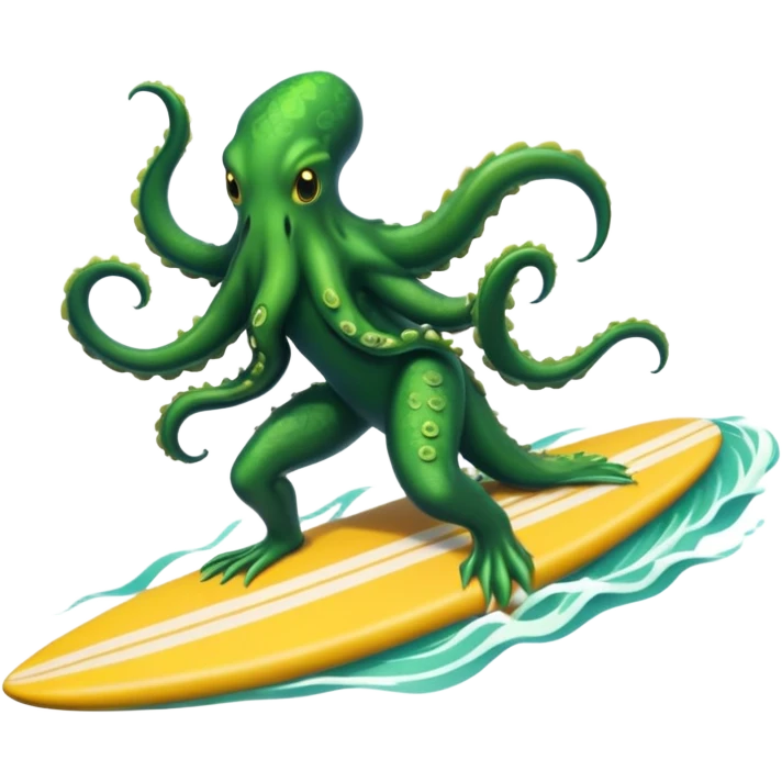 Sea monster with a surfboard  emoji