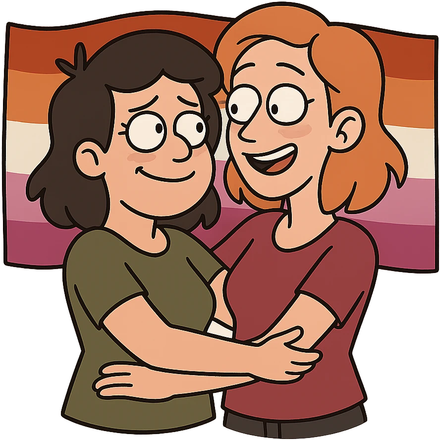 lesbian pride flag, clean and simple, horizontal stripes in correct colors, no text emoji