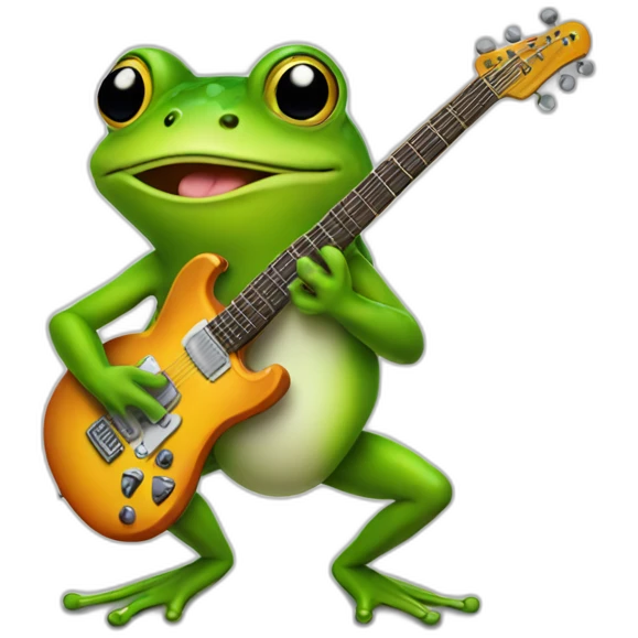 Frog with electric guitar emoji