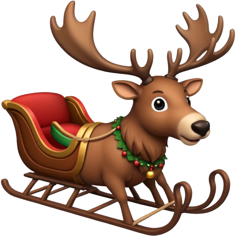reindeer with sleigh emoji