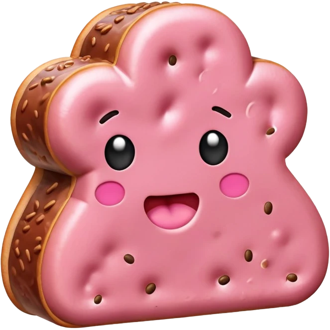 kawaii poop EMOJI made of SPAM MEAT emoji