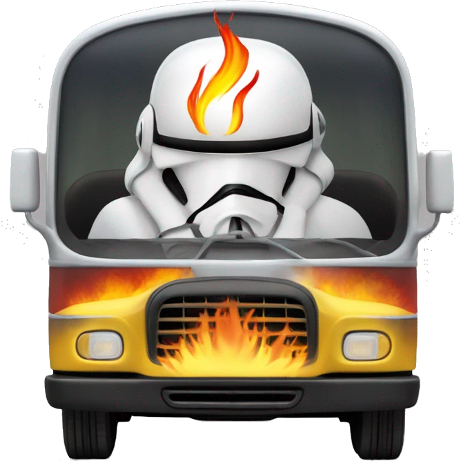 First order jet trooper school bus with hot rod flames  emoji