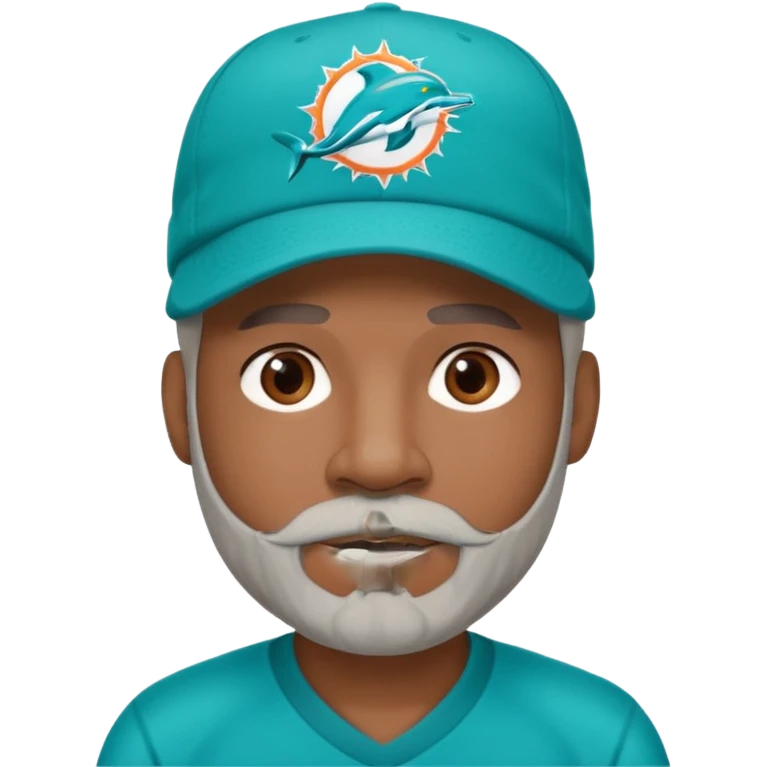 Black man with gray goatee wearing a Dolphins cap emoji