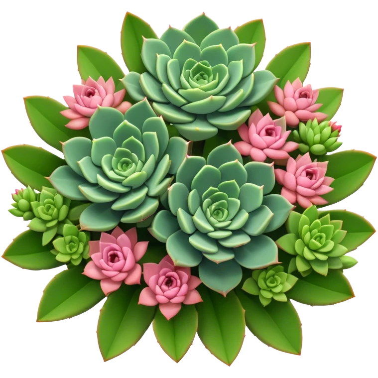 big bouquet Succulent Flower flower, stem, leaf emoji