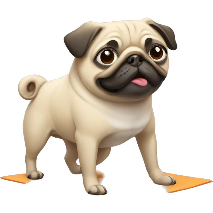 Pug doing yoga emoji