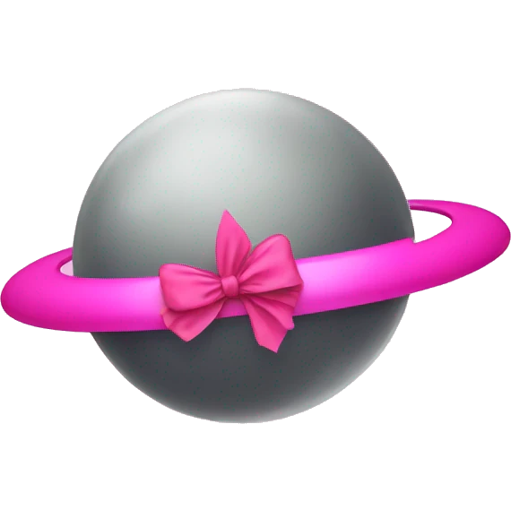 saturn with a pink bow emoji