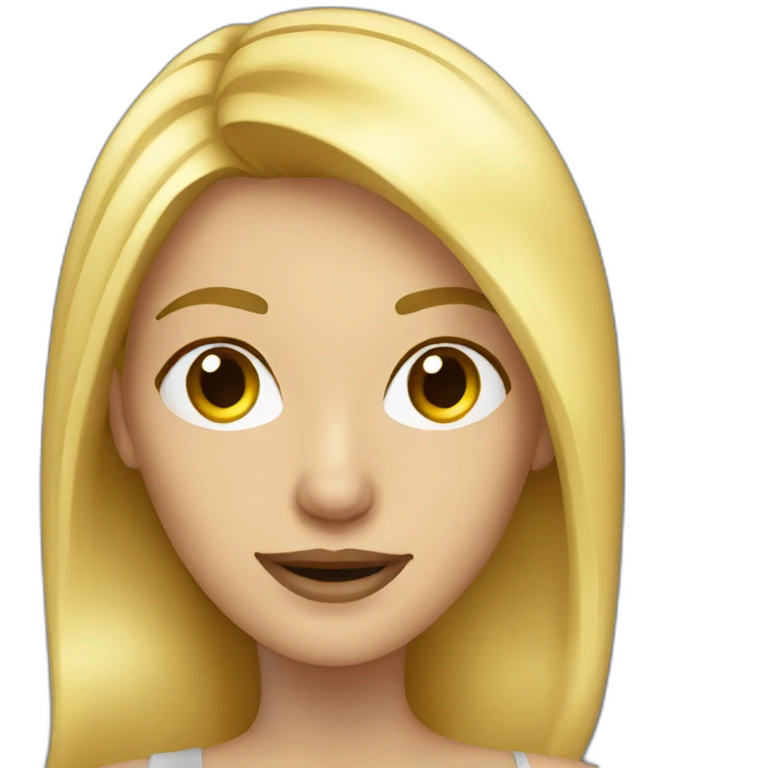 Blonde woman taking a selfie from the front  emoji