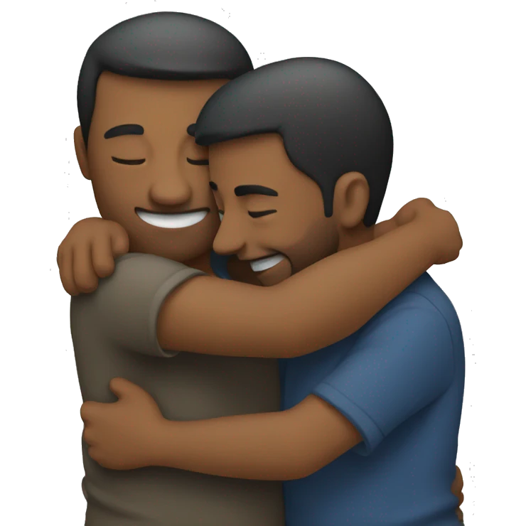 Two men hugging  emoji