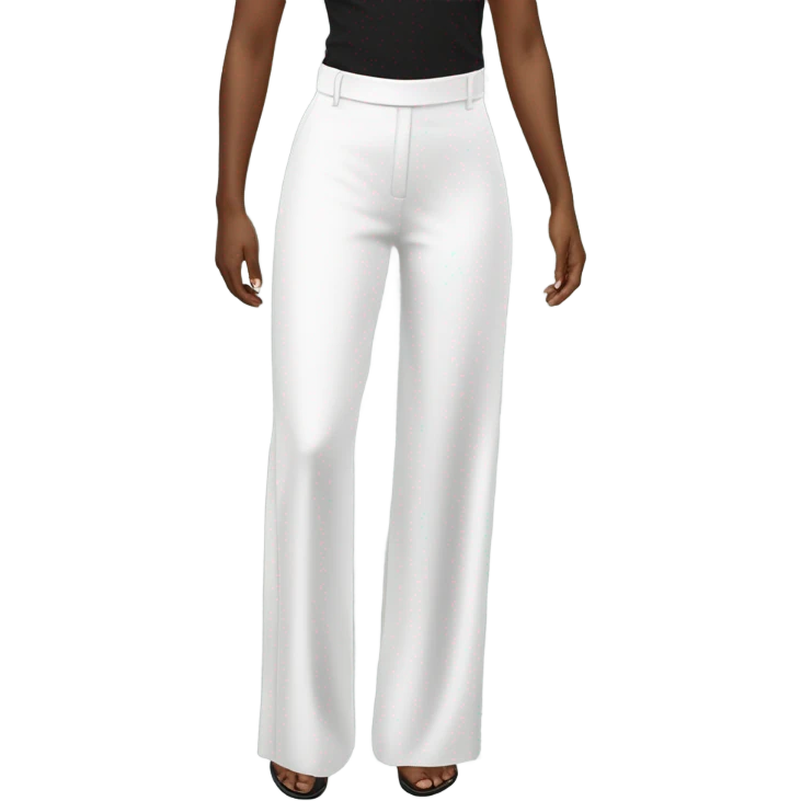 Realistic isolated pair of high waist long wide leg dressy casual pants in white emoji