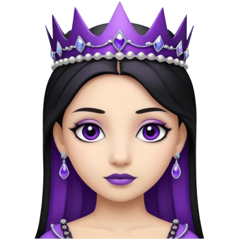 Obsidian Princess – black tiara + violet trim emoji
