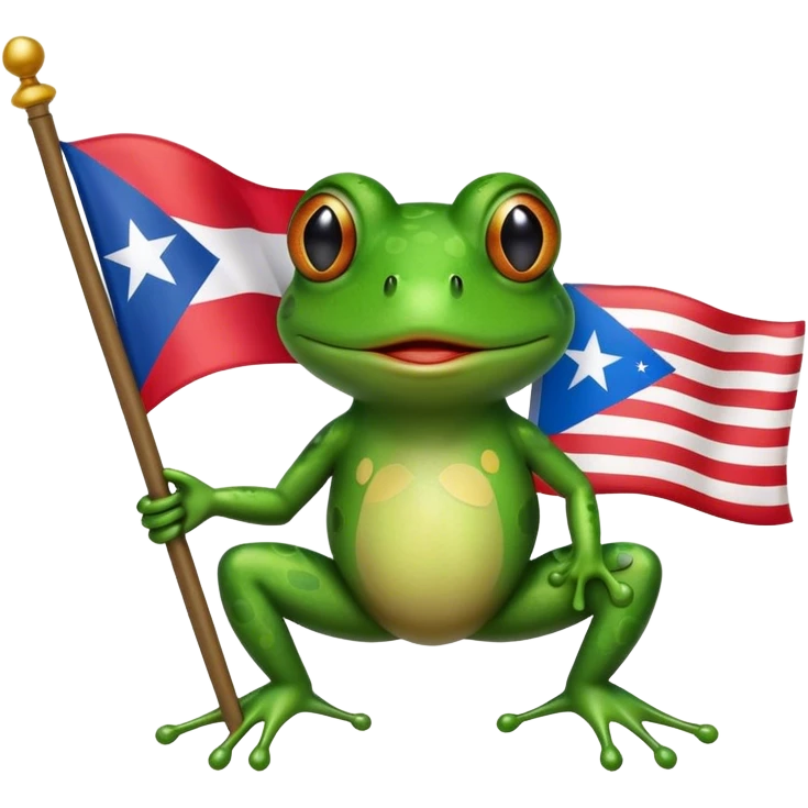 Frog with Puerto Rican flag emoji