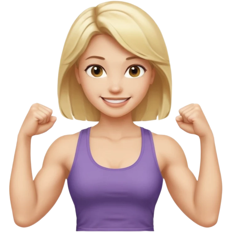 blonde young women show biceps emoji emoji