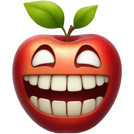 apple with teeth emoji