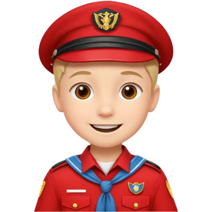 red uniform wearing scout kid emoji