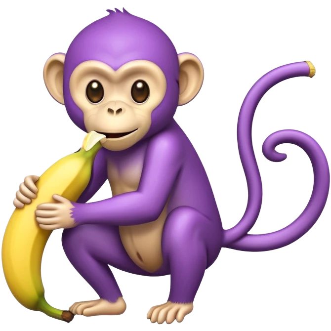 A monkey merged with a banana drinking lean emoji