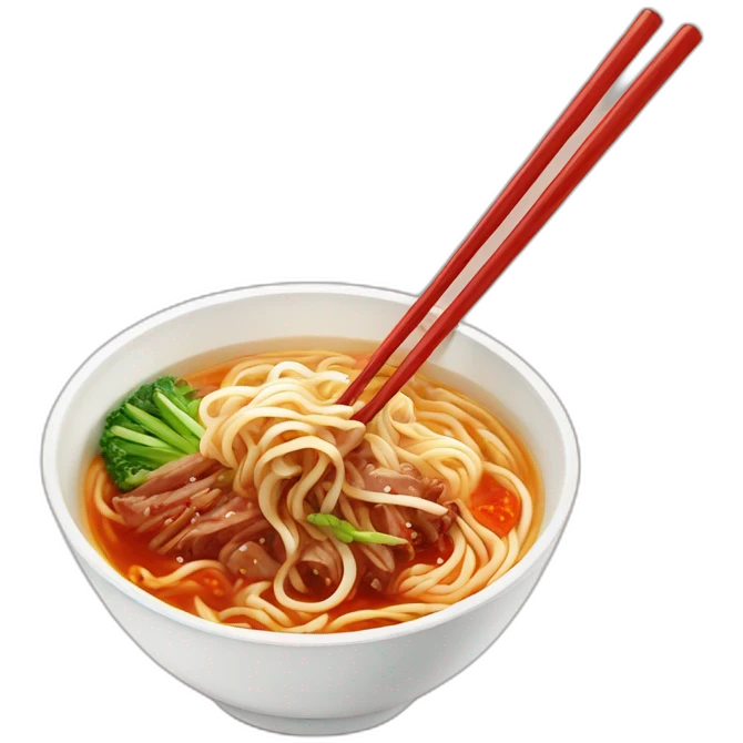 Lanzhou beef noodle with spicy oil emoji