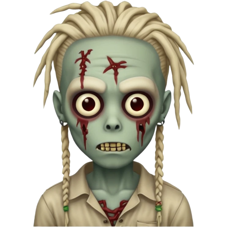 Zombie boy with dreads emoji