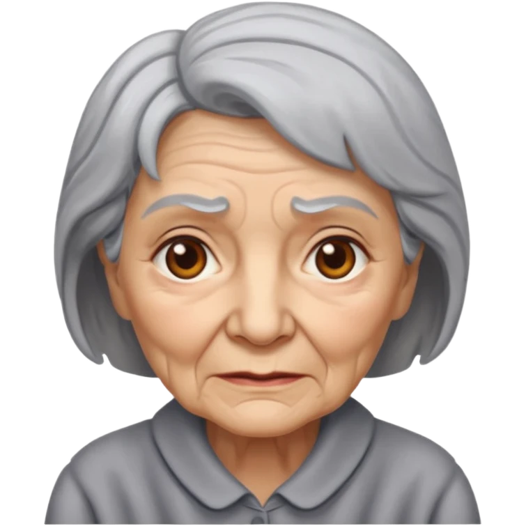 old woman portrait looking at viewer emoji