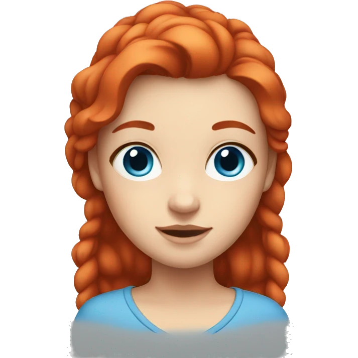 a girl with red hair and blue eyes emoji