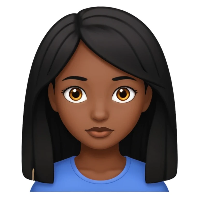 joven mujer morena de pelo negro emoji