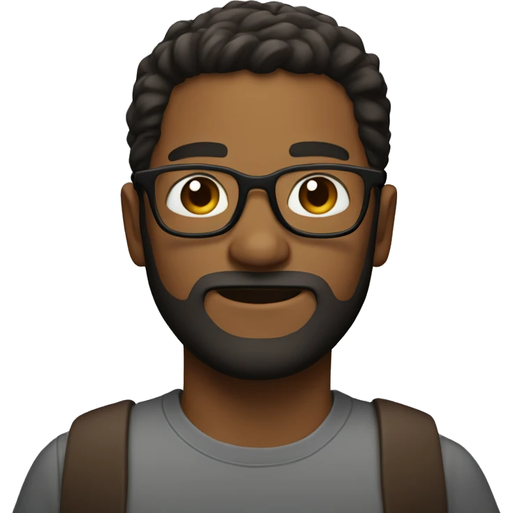 Brown Guy with a small beard and glasses emoji