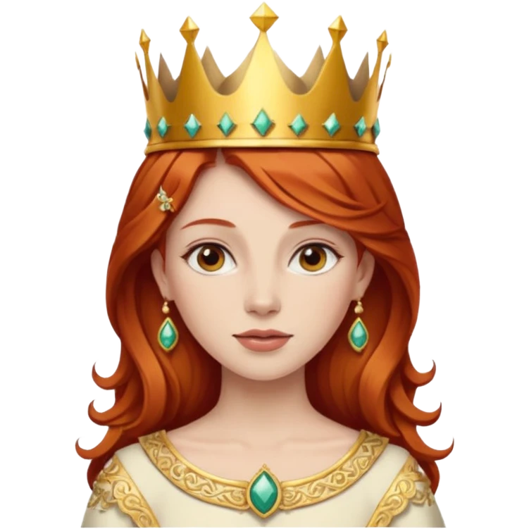woman pelirroja con corona  emoji