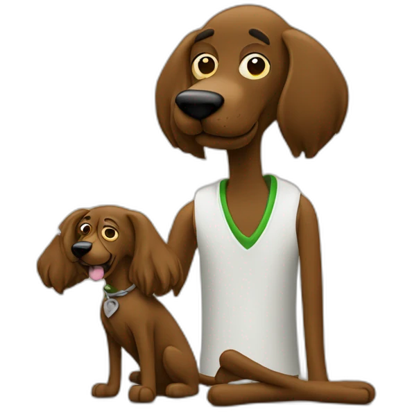 Snoop dog smoking a joint. He’s with a shaggy brown dog. Smoke from the joint says happy birthday! emoji