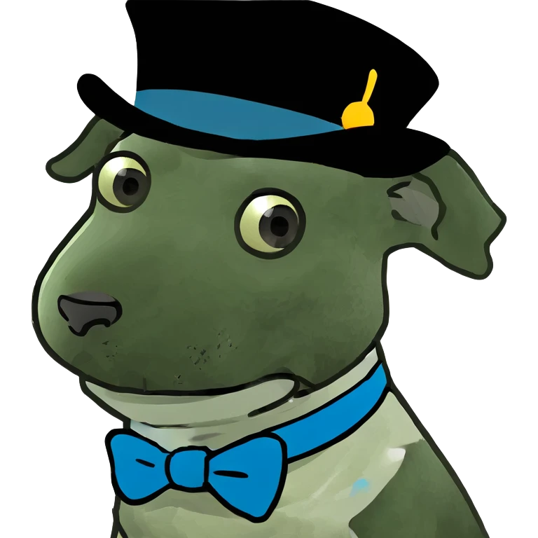 Dog with top hat ￼ emoji