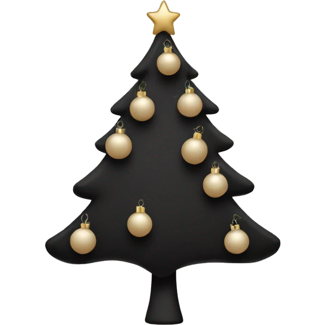 with black aesthetic and light beige as accent used minimally, a beige christmas tree decorated in black decorations emoji