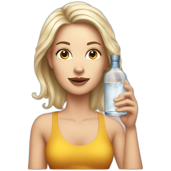 White woman drink vodka emoji