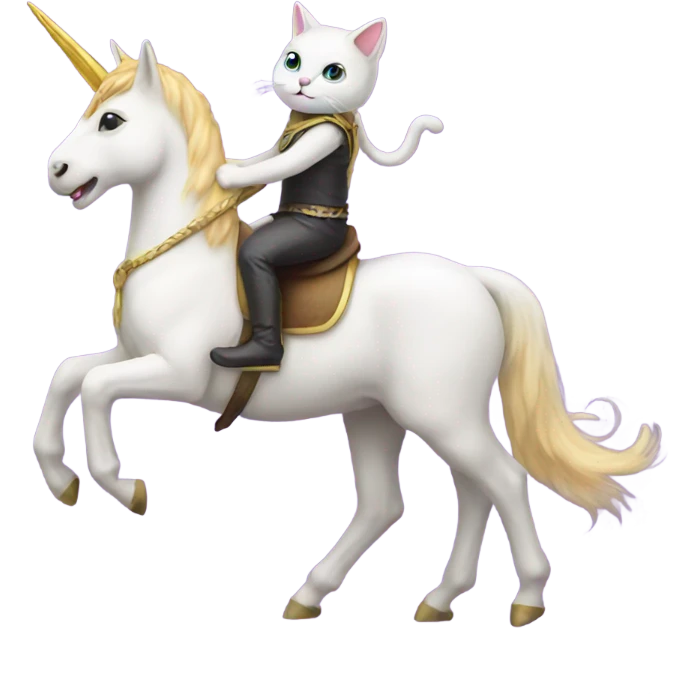 Cat on a unicorn  emoji