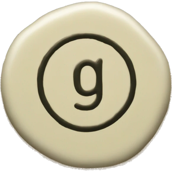 Stamped wax circle with a G letter emoji