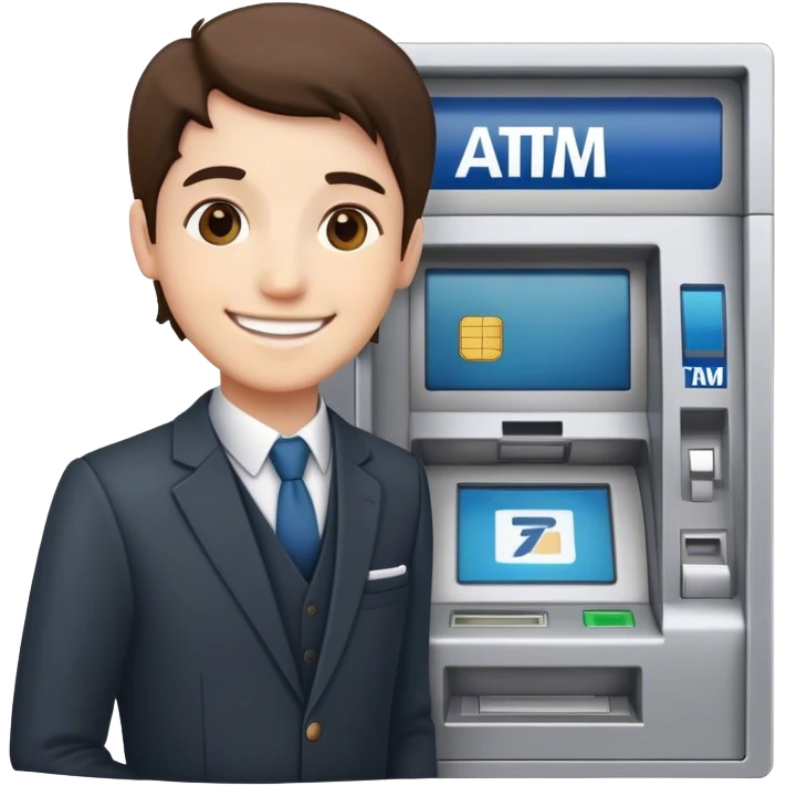 a smiling standing ATM emoji