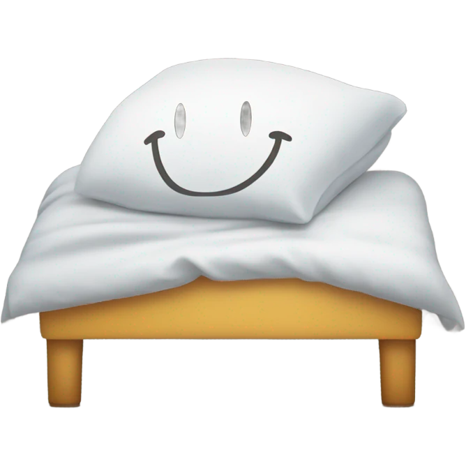 A smiley sleeping with the marketplace logo in the background, symbolizing information overload. emoji