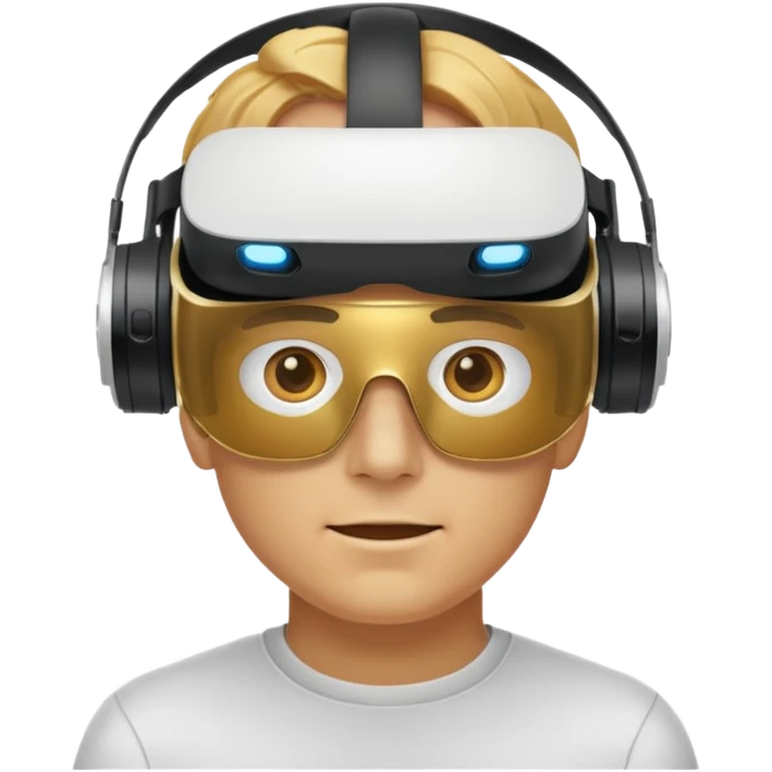 A golden man wearing VR (Garnold sprunki) emoji
