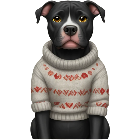 Black Pitbull wearing a sweater emoji