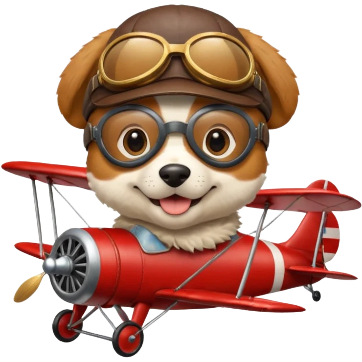 dog pilot riding plane emoji