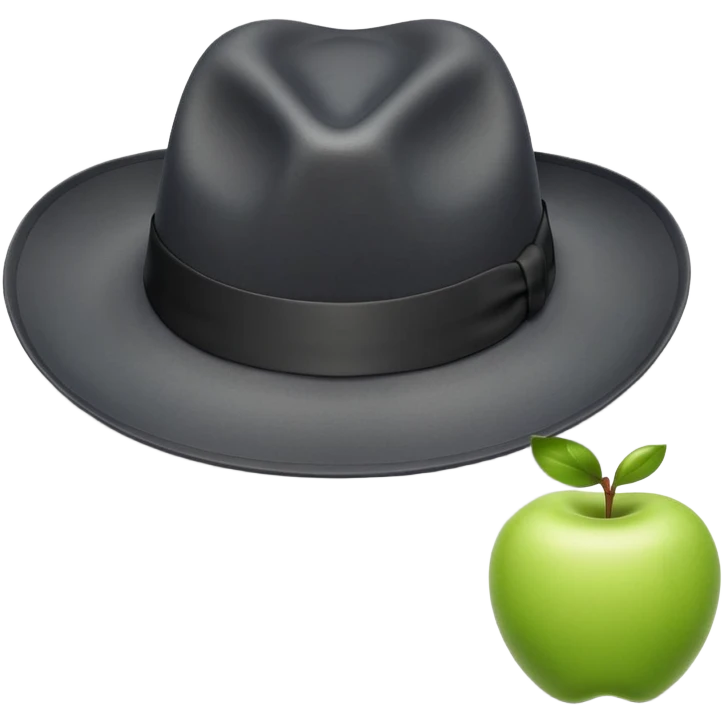 A fedora emoji in the style of Apple emojis, with a sleek and modern look. emoji