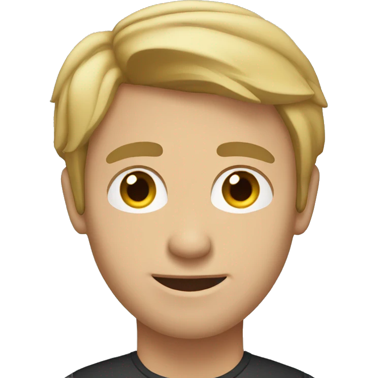 Man with brown hair and blonde tips on laptop emoji