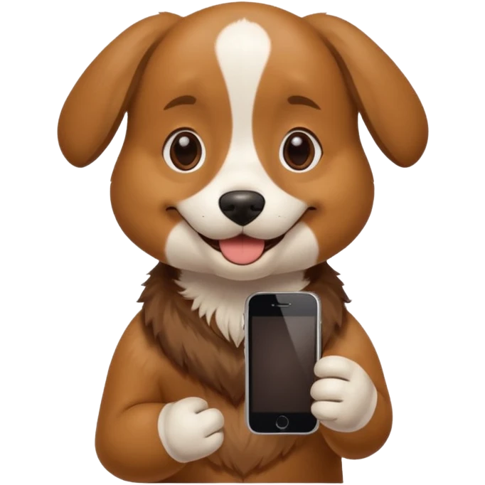Dog holding iPhone  emoji
