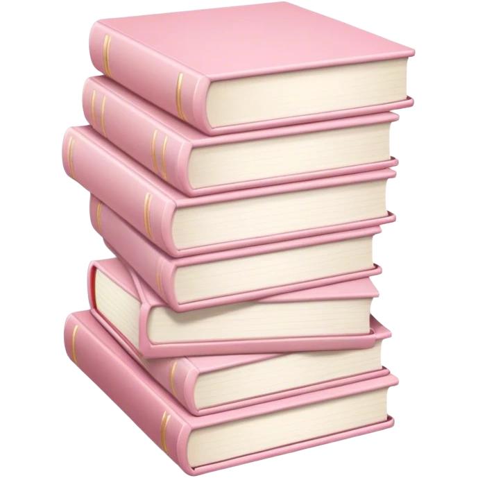 Stack of pale pink books emoji