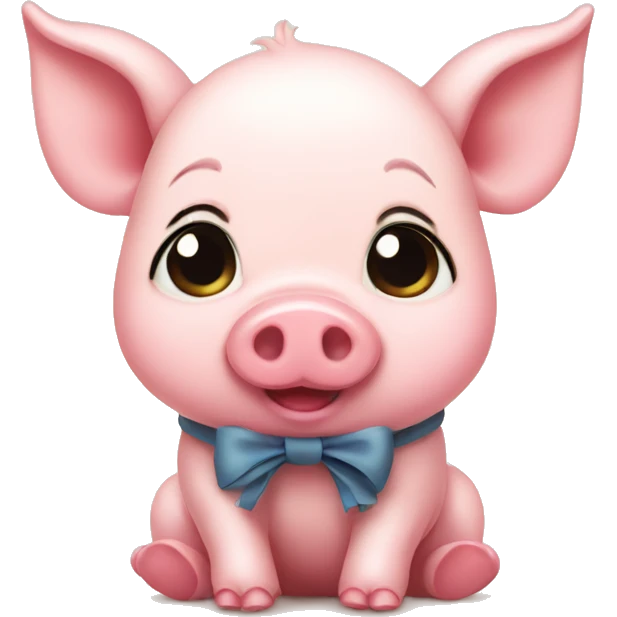Cute piglet with a bow emoji