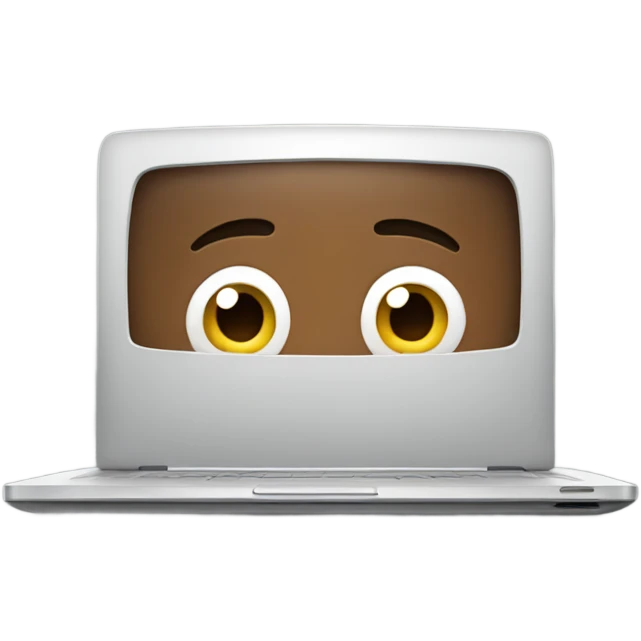 open laptop with no background emoji