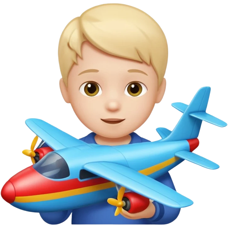 child playing with plane emoji